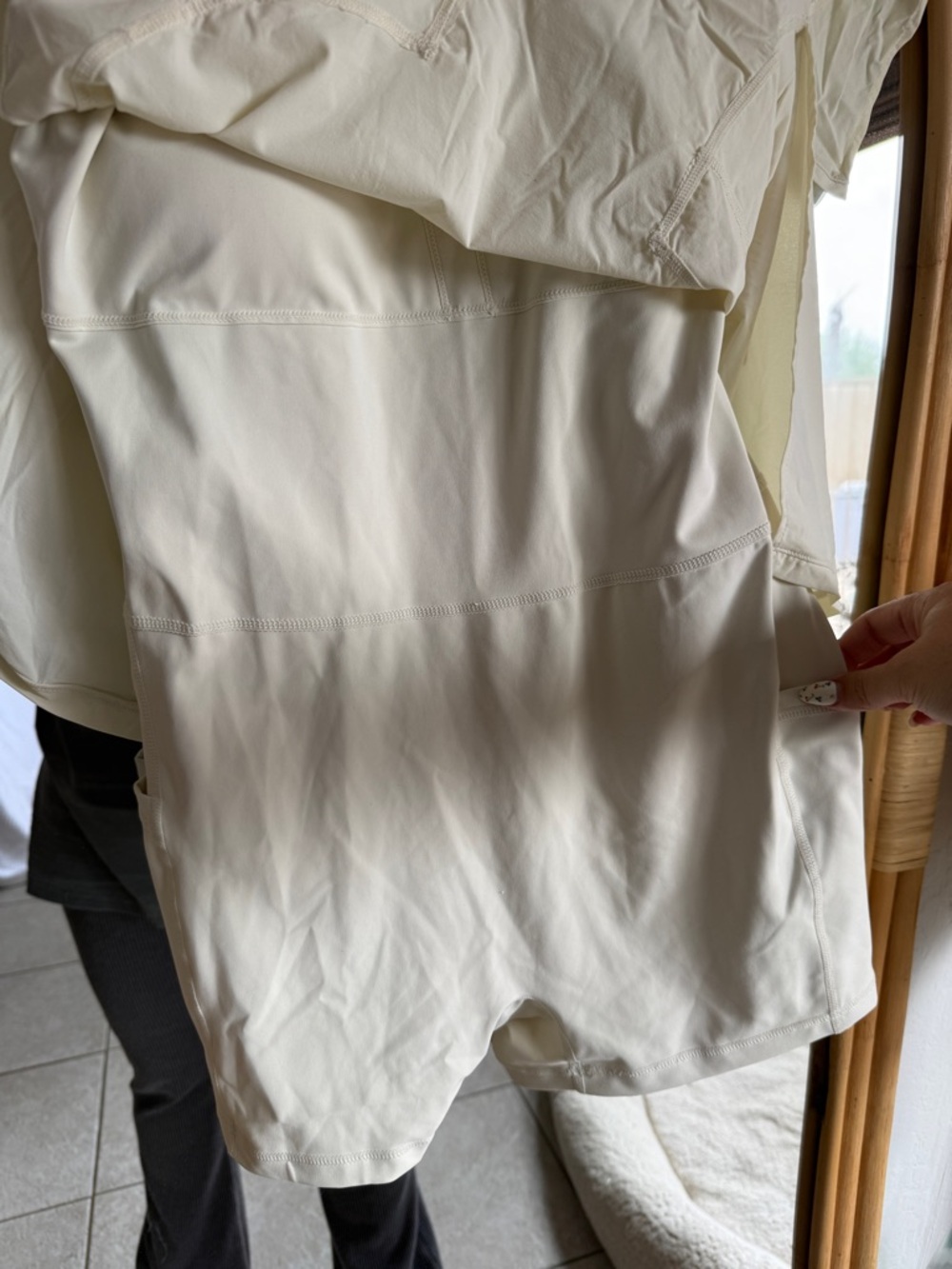 POPFLEX Cream Scoop Neck Fit-and-Flare Dress - Picture 4 of 9